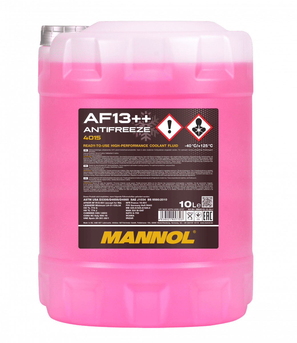 Антифриз MANNOL Antifreeze AF13++ (-40 °C) HIGH-PERFORMANCE, 10л (MN4015-10)